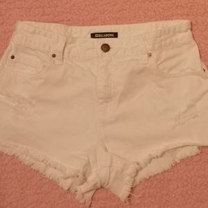 Billabong white denim shorts
